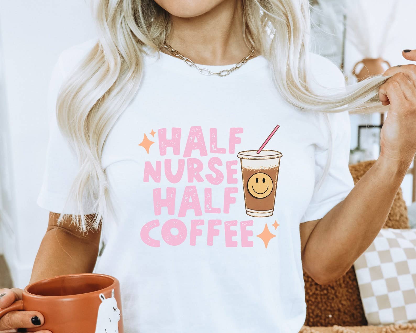 Half Nurse Half Coffee Shirt Hoodie, Sweatshirt | PodTeesHub.com