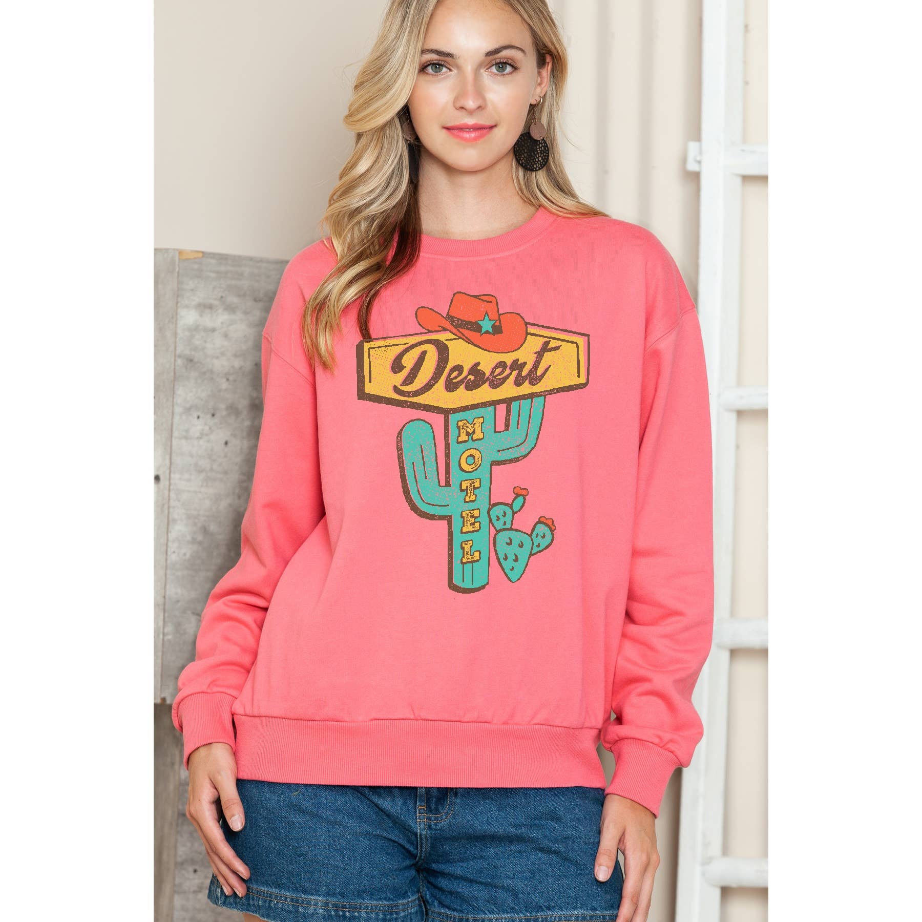 Desert Motel - Crewneck Sweatshirt T-Shirts, Hoodie | PodTeesHub.com