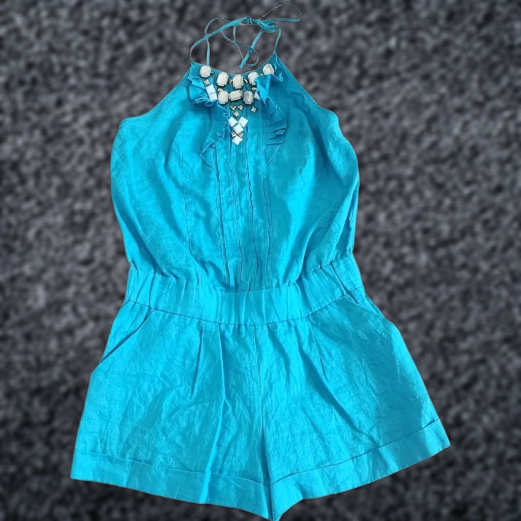 Xoxo Turquoise Linen Jumpsuit M Nwt T-Shirts, Hoodie, Sweatshirt