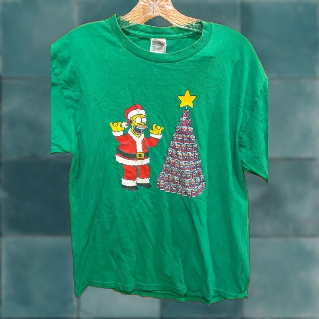 Fruit Loom Vintage Simpsons Beer Tree Shirt L Green Duff Beer Homer Y2k 2 T-Shirts, Hoodie, Sweatshirt