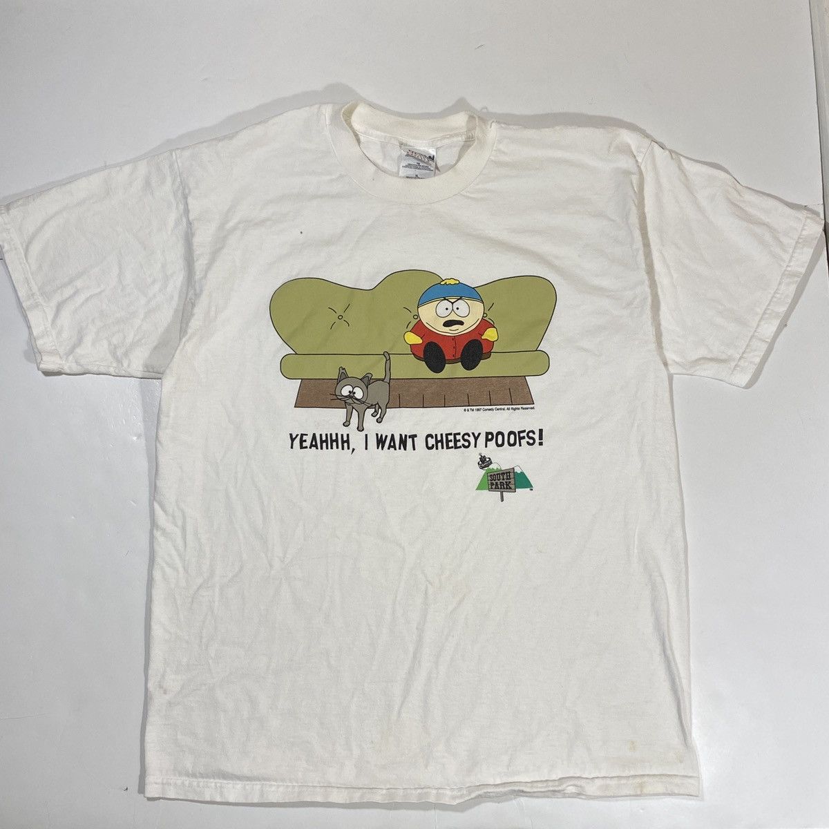 Vintage 97 South Park Cartman Cheesy Poofs Tee Hoodie, Sweatshirt | PodTeesHub.com