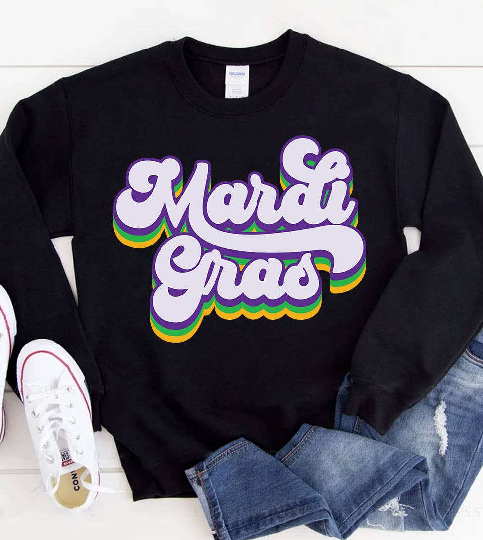 Mardi Gras Cursive - Party Cute Sweet Fun Nola Sweatshirt T-Shirts, Hoodie | PodTeesHub.com