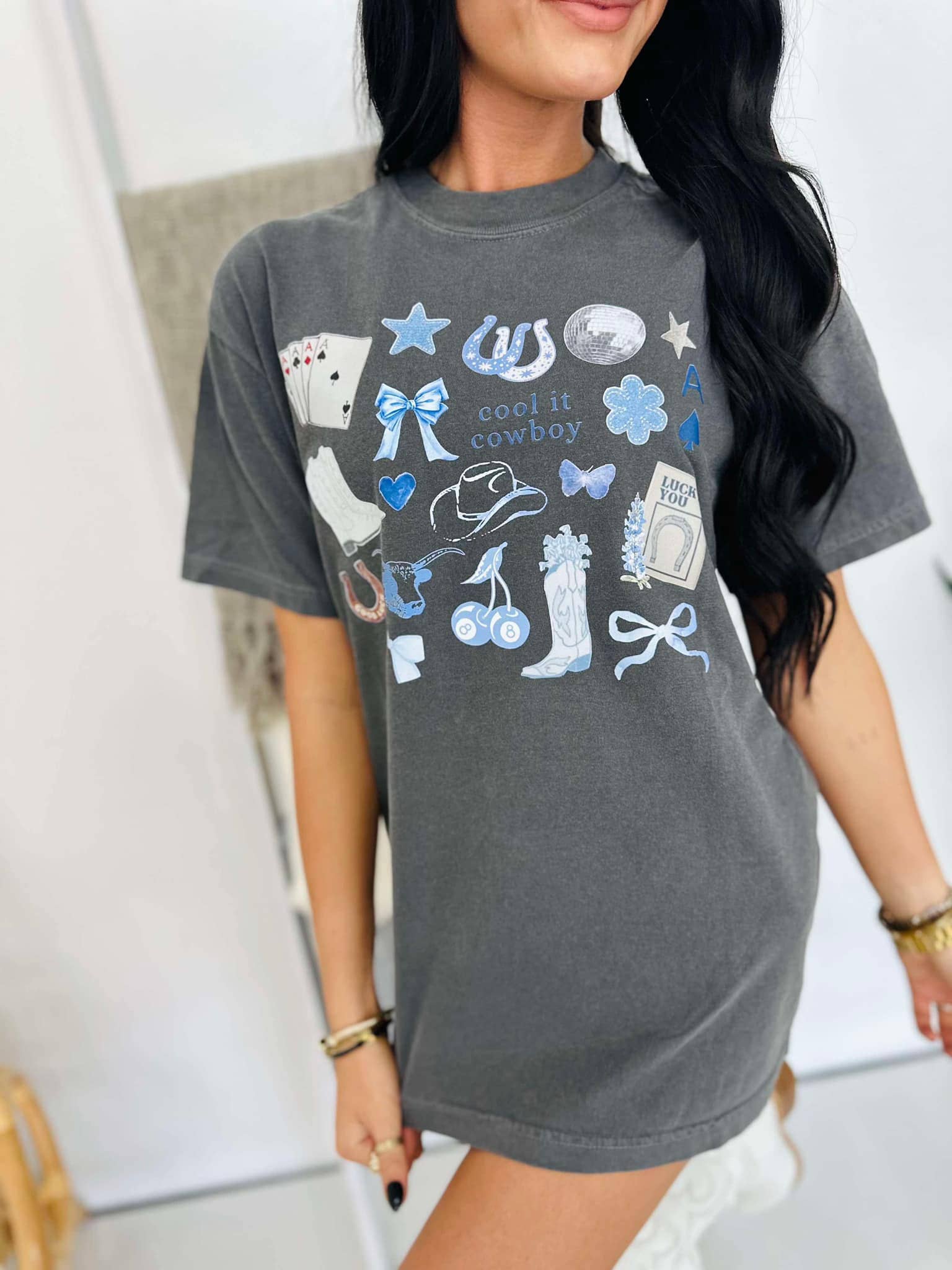 Cool It Cowboy Blue Trinkets Dtf Tee Hoodie, Sweatshirt | PodTeesHub.com