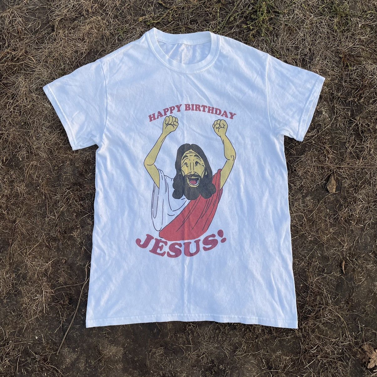 Vintage Y2k Happy Birthday Satan Jesus God Religion Tee Hoodie, Sweatshirt | PodTeesHub.com