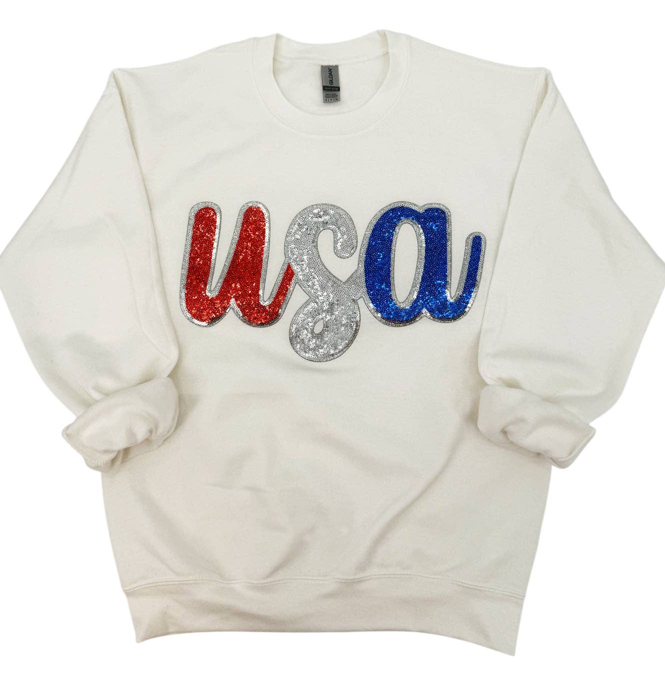SW-6723 USA Sequin Sweatshirt White T-Shirts, Hoodie | PodTeesHub.com
