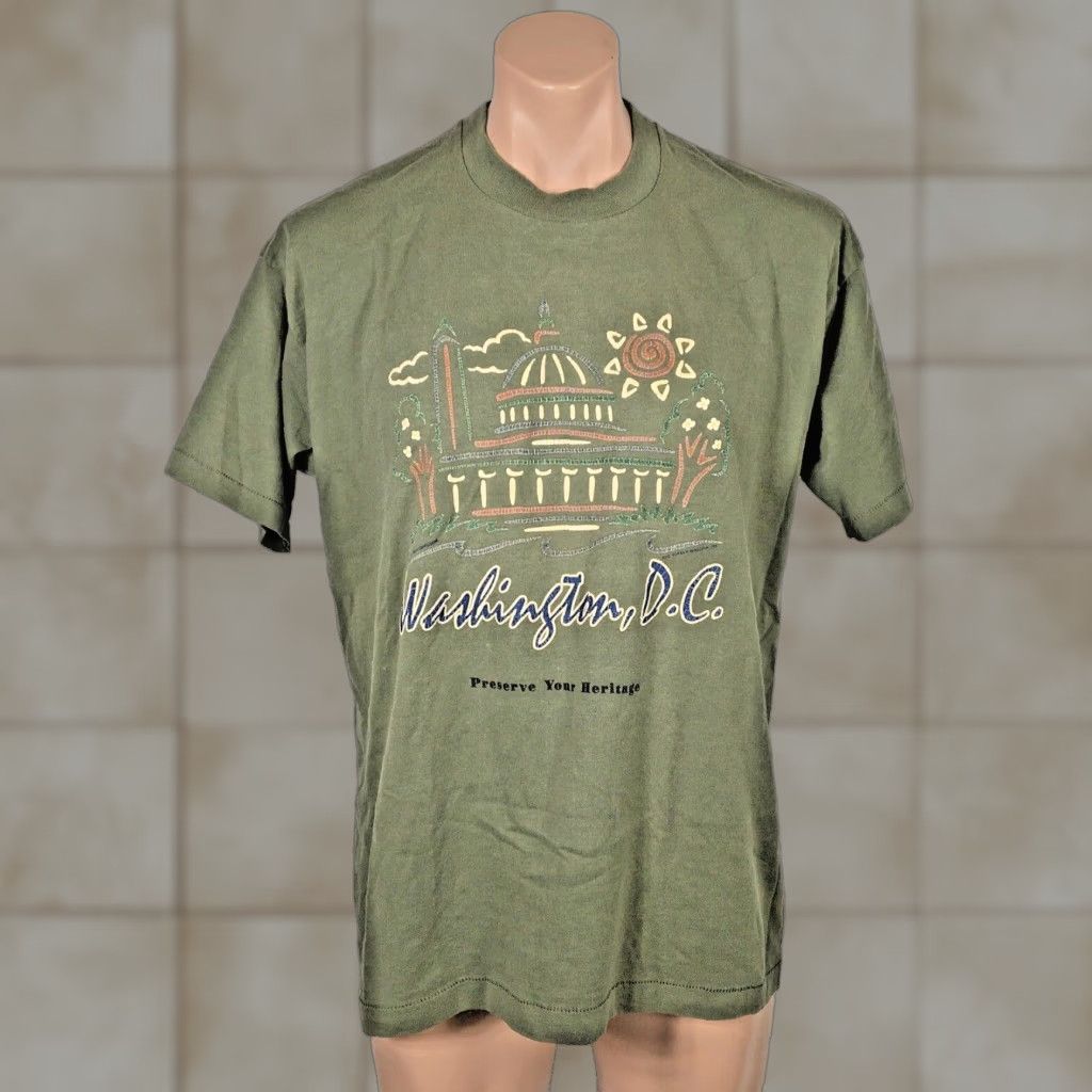 Fruit Of The Loom Vintage Washington Dc Preserve Your Heritage Vacation T Shirt Usa Sz Xl Shirt Mens Hoodie, Sweatshirt
