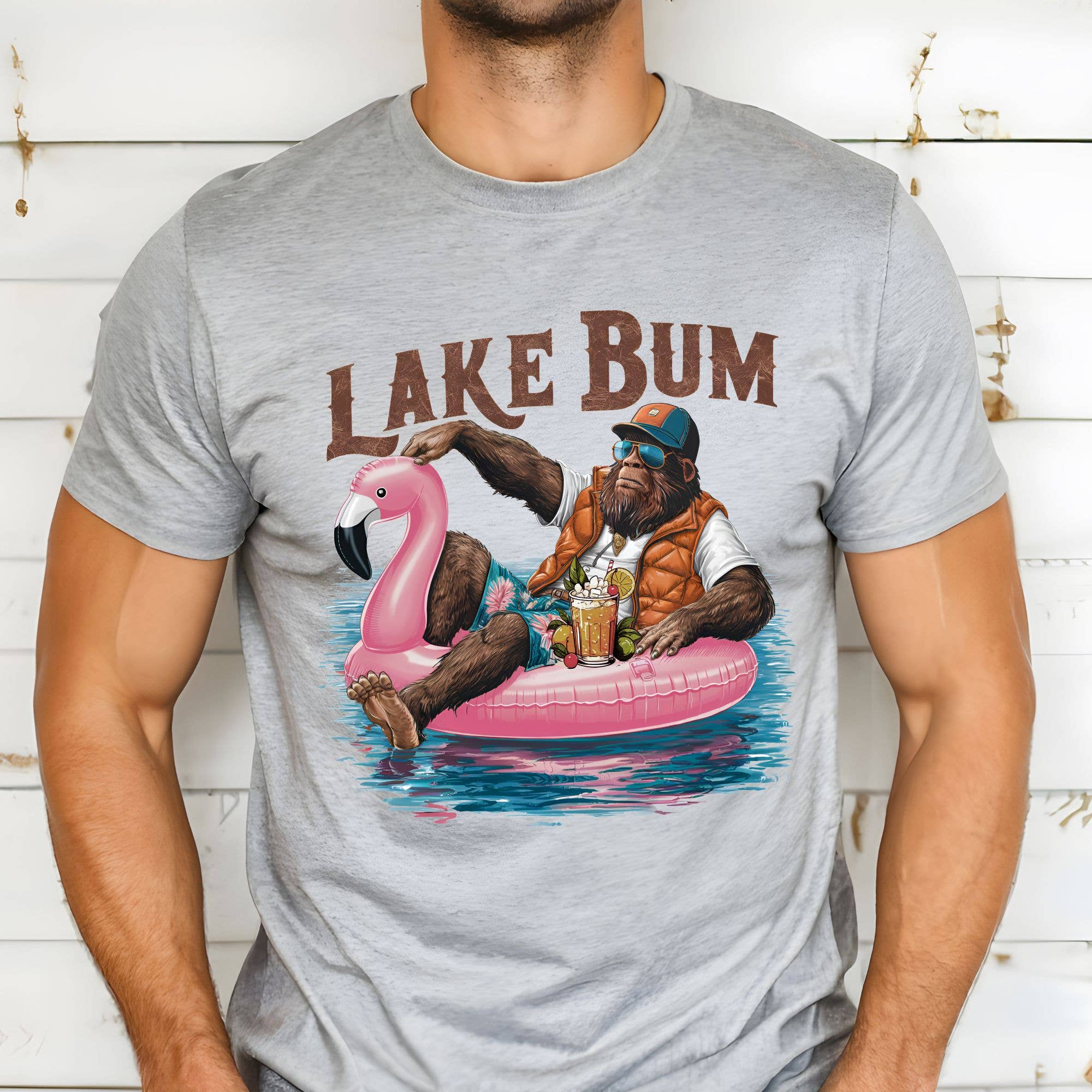 Lake Bum Sasquatch Shirt Bigfoot Graphic Tee Lake Life 993 Hoodie, Sweatshirt | PodTeesHub.com