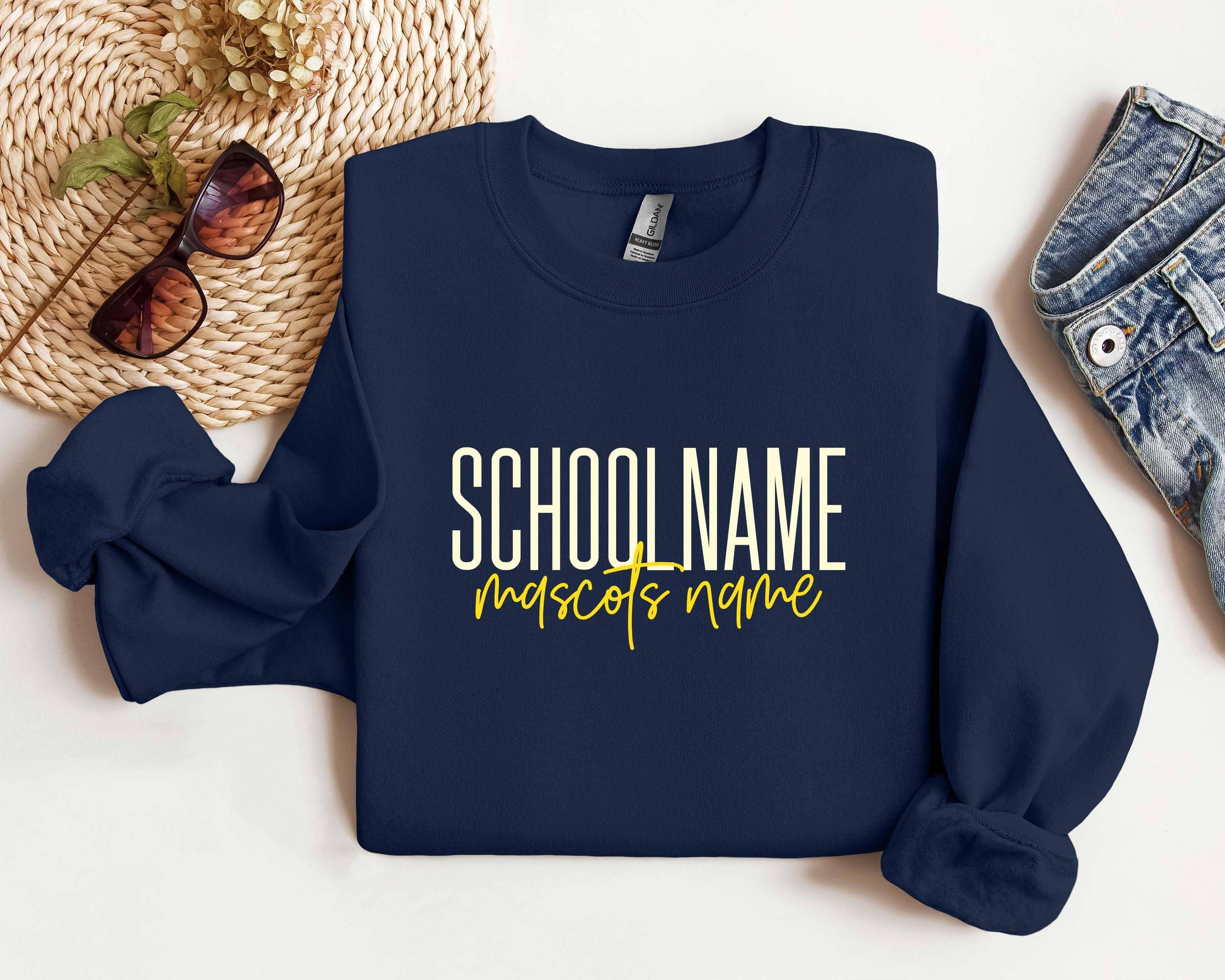 Custom School Sweatshirt – Personalized Team Mascot Crewneck T-Shirts, Hoodie | PodTeesHub.com