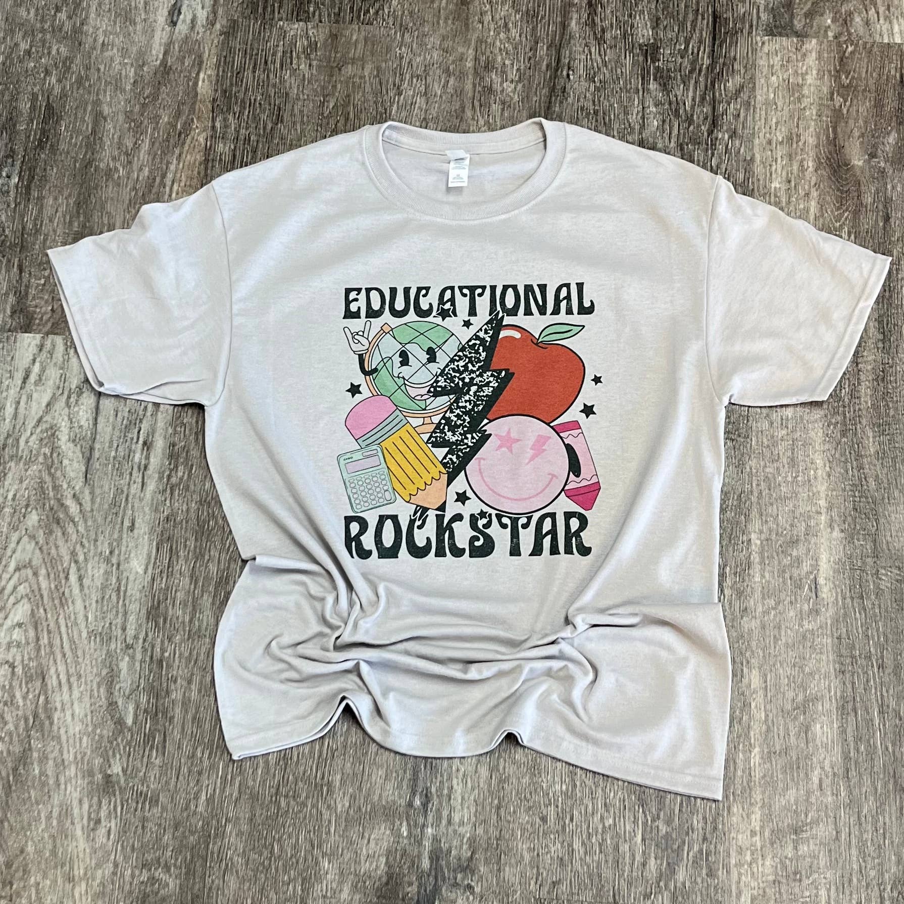 Educational Rockstar On Silver Tee Hoodie, Sweatshirt | PodTeesHub.com