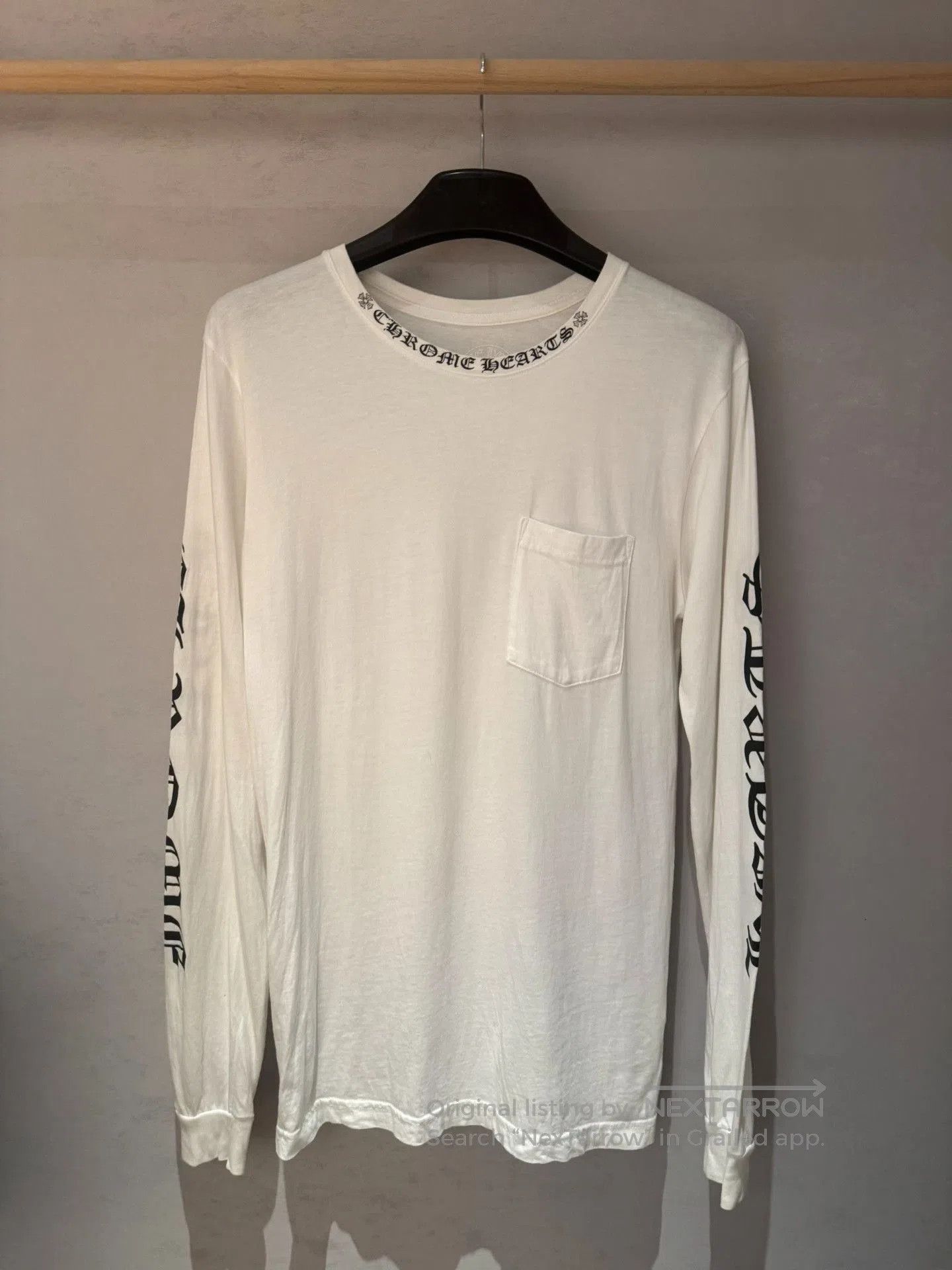 Hearts Chrome Hearts White Long Sleeve Printed Shirt Hoodie, Sweatshirt | PodTeesHub.com