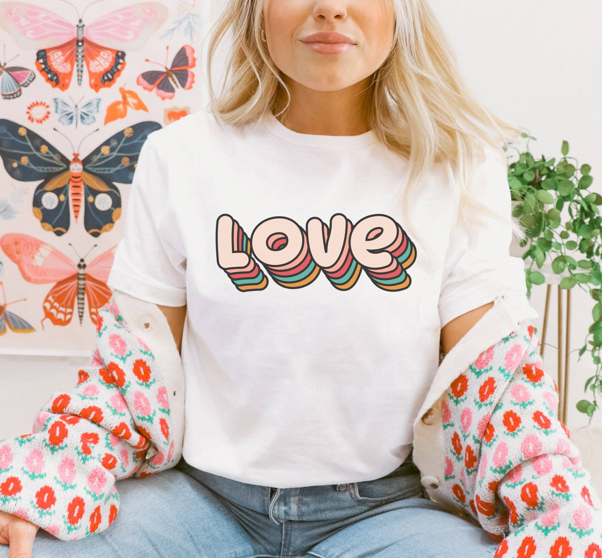 Love Layered Letters | Valentines Day Graphic Tee Hoodie, Sweatshirt | PodTeesHub.com