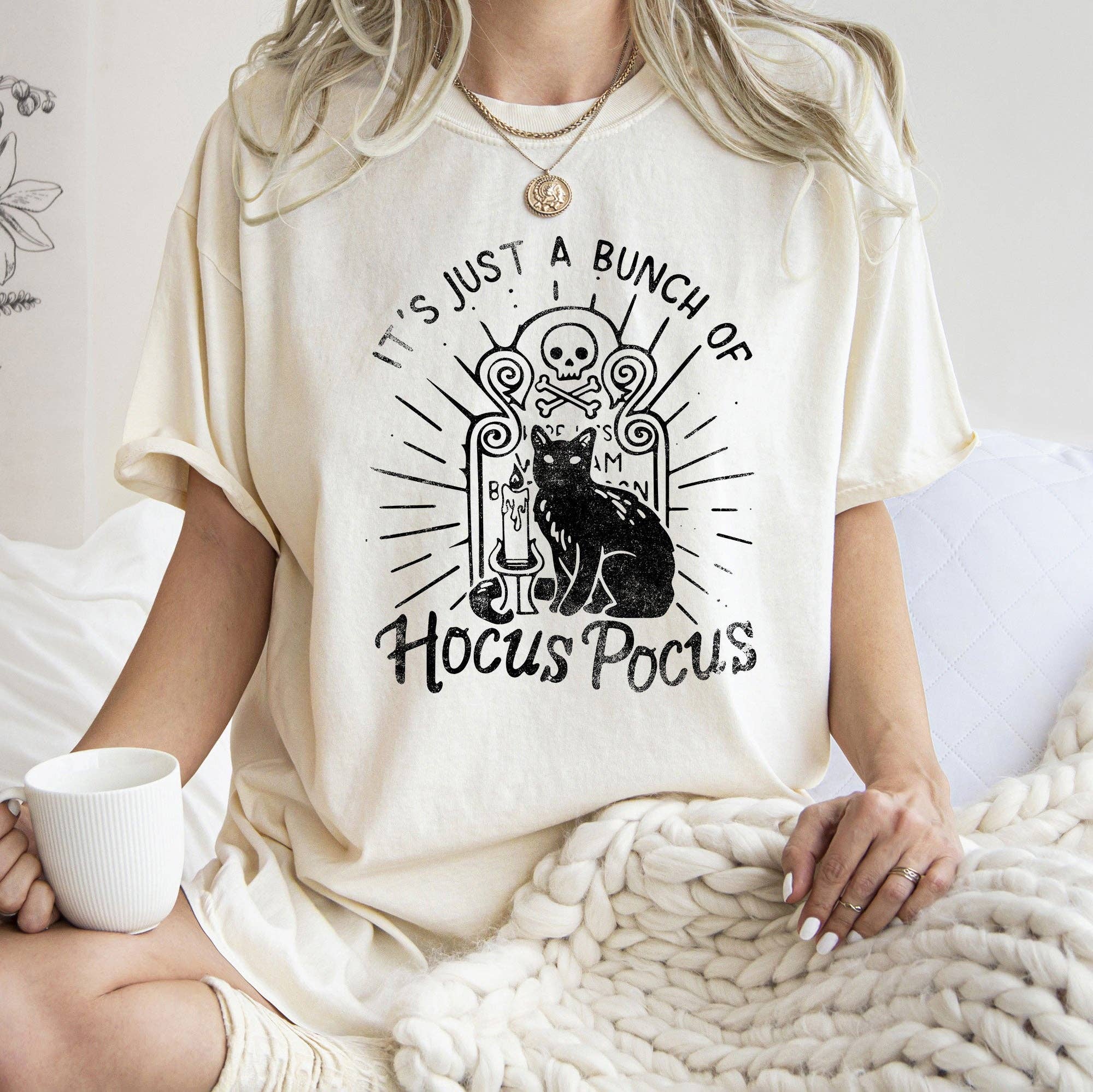 It's Just A Bunch of Hocus Pocus T-Shirt Black Print Hoodie, Sweatshirt | PodTeesHub.com