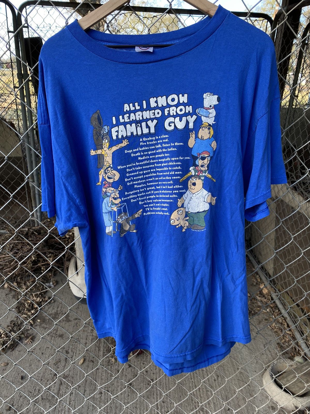Vintage Y2k Family Guy All I Know I Learned From Family Guy T-Shirts, Hoodie, Sweatshirt | PodTeesHub.com