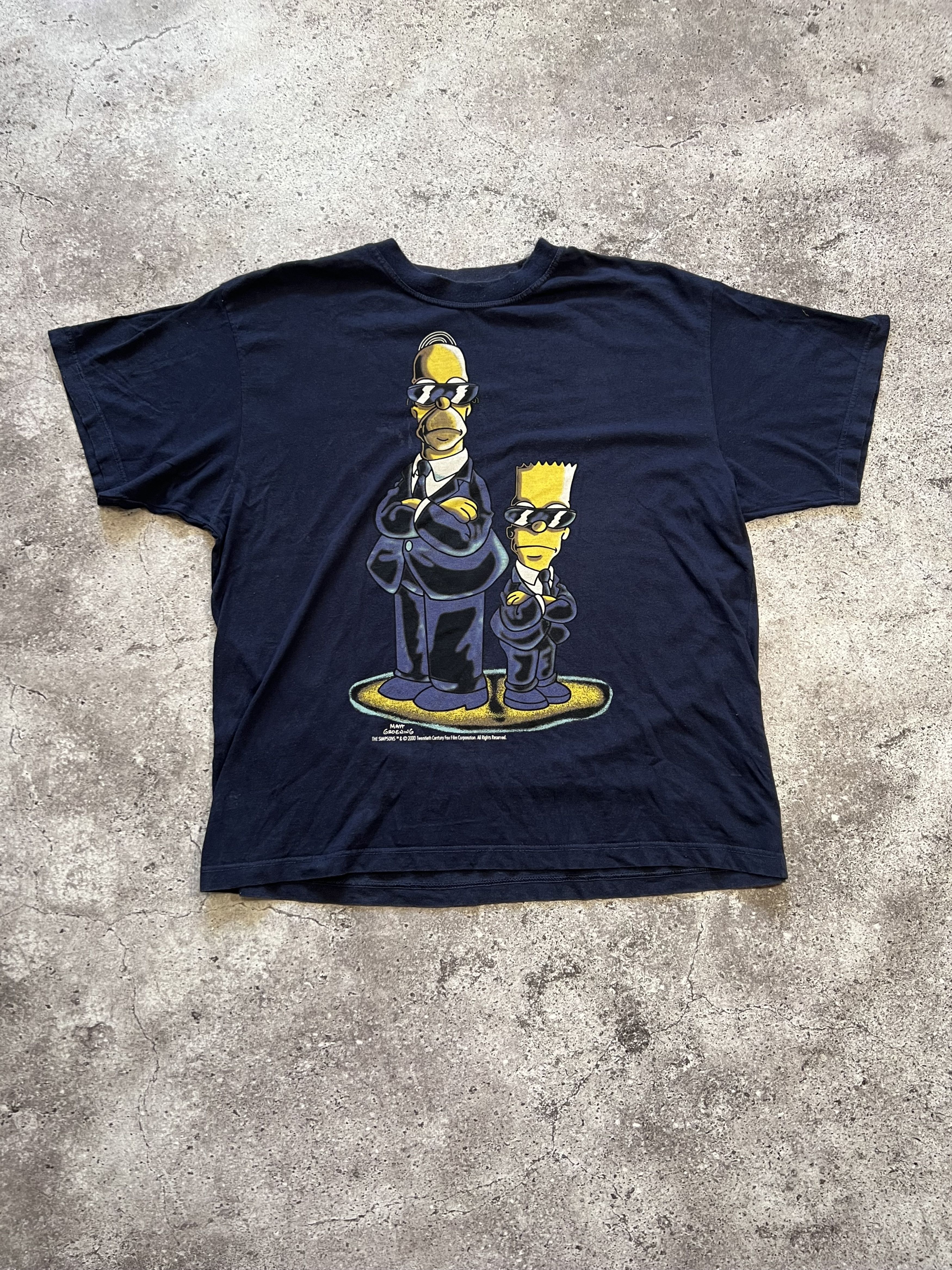 The Simpsons X Vintage Vintage The Simpsons Bart And Homer Men In Black Tee Hoodie, Sweatshirt | PodTeesHub.com