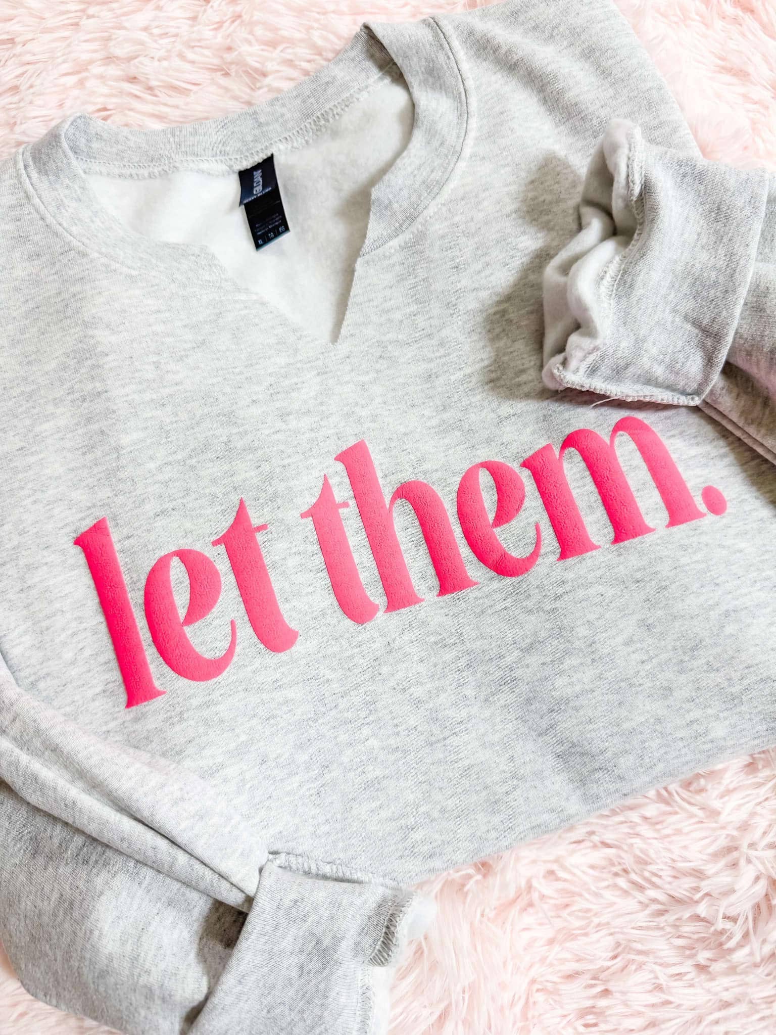 Let Them. Inspirational V-Neck Puff Sweatshirt T-Shirts, Hoodie | PodTeesHub.com