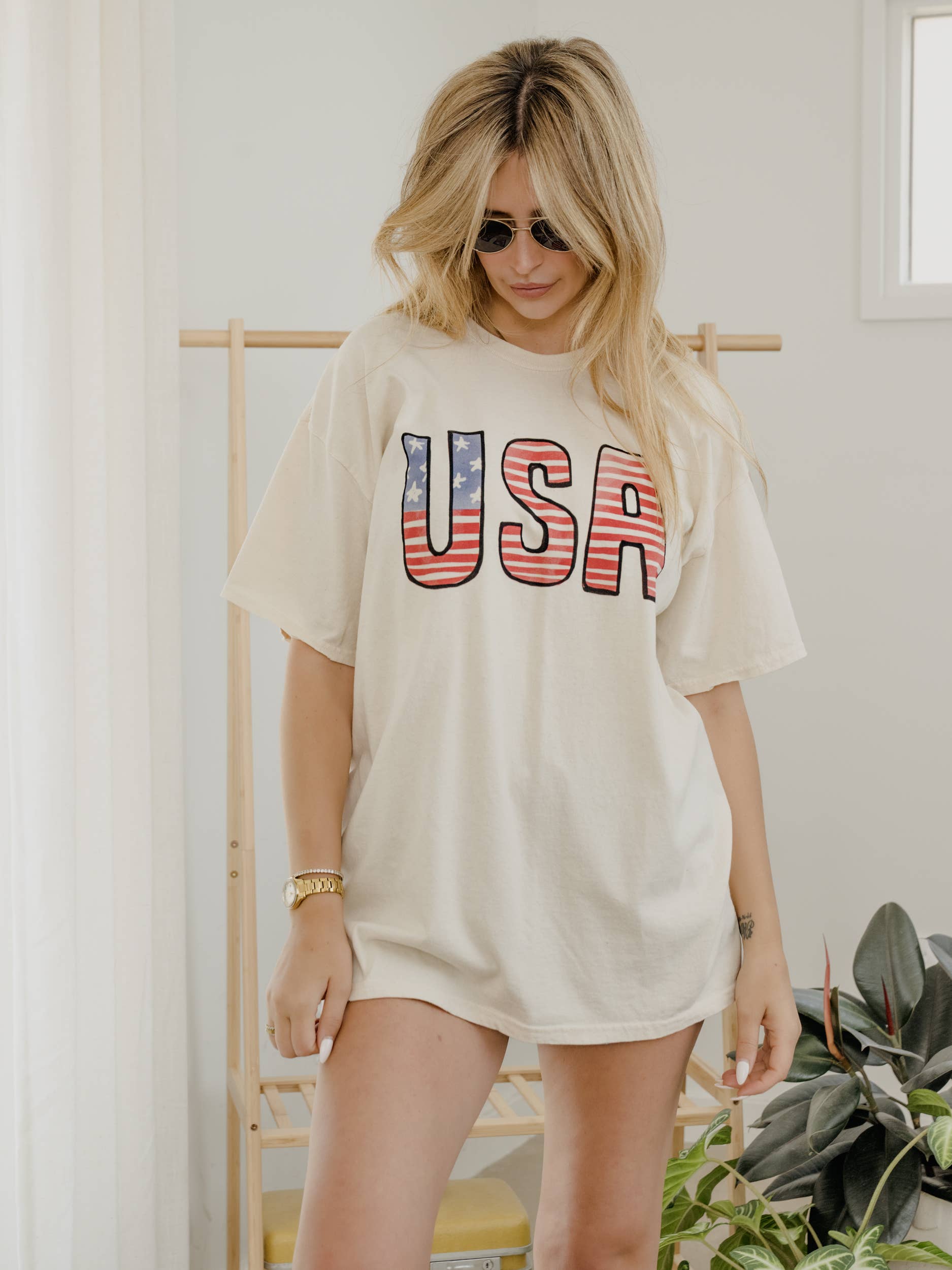 4th of July USA Stars & Stripes Thrifted Graphic Tee Hoodie, Sweatshirt | PodTeesHub.com