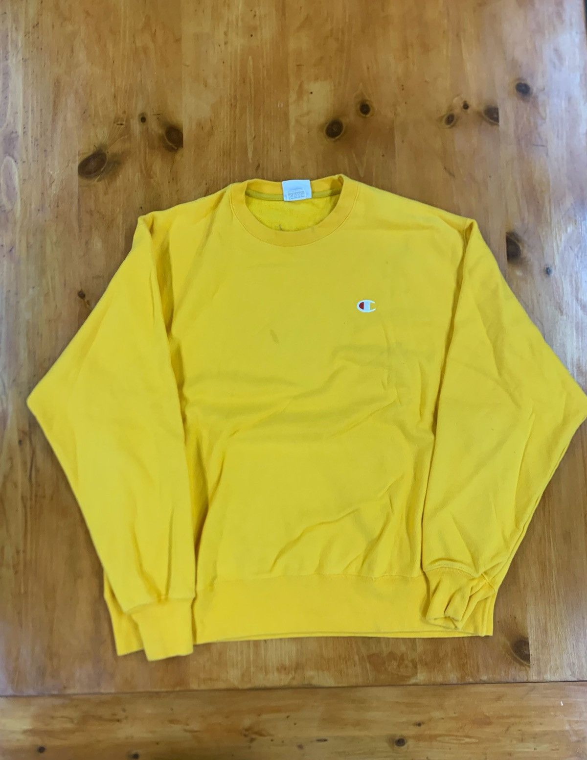 Vintage Champion Yellow C Logo Reverse Weave T-Shirts, Hoodie, Sweatshirt