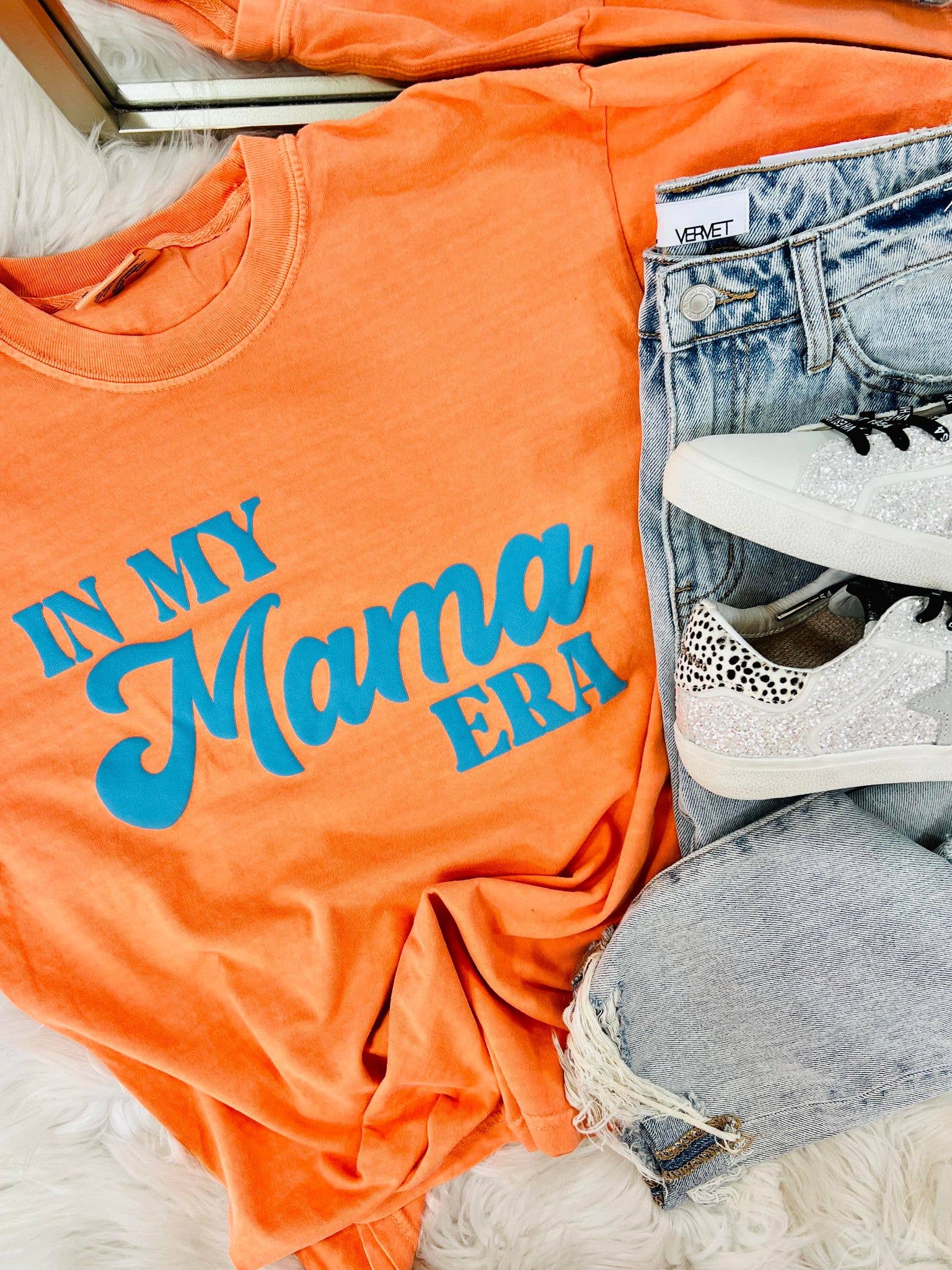 In My Mama Era Retro Puff Tee Hoodie, Sweatshirt | PodTeesHub.com