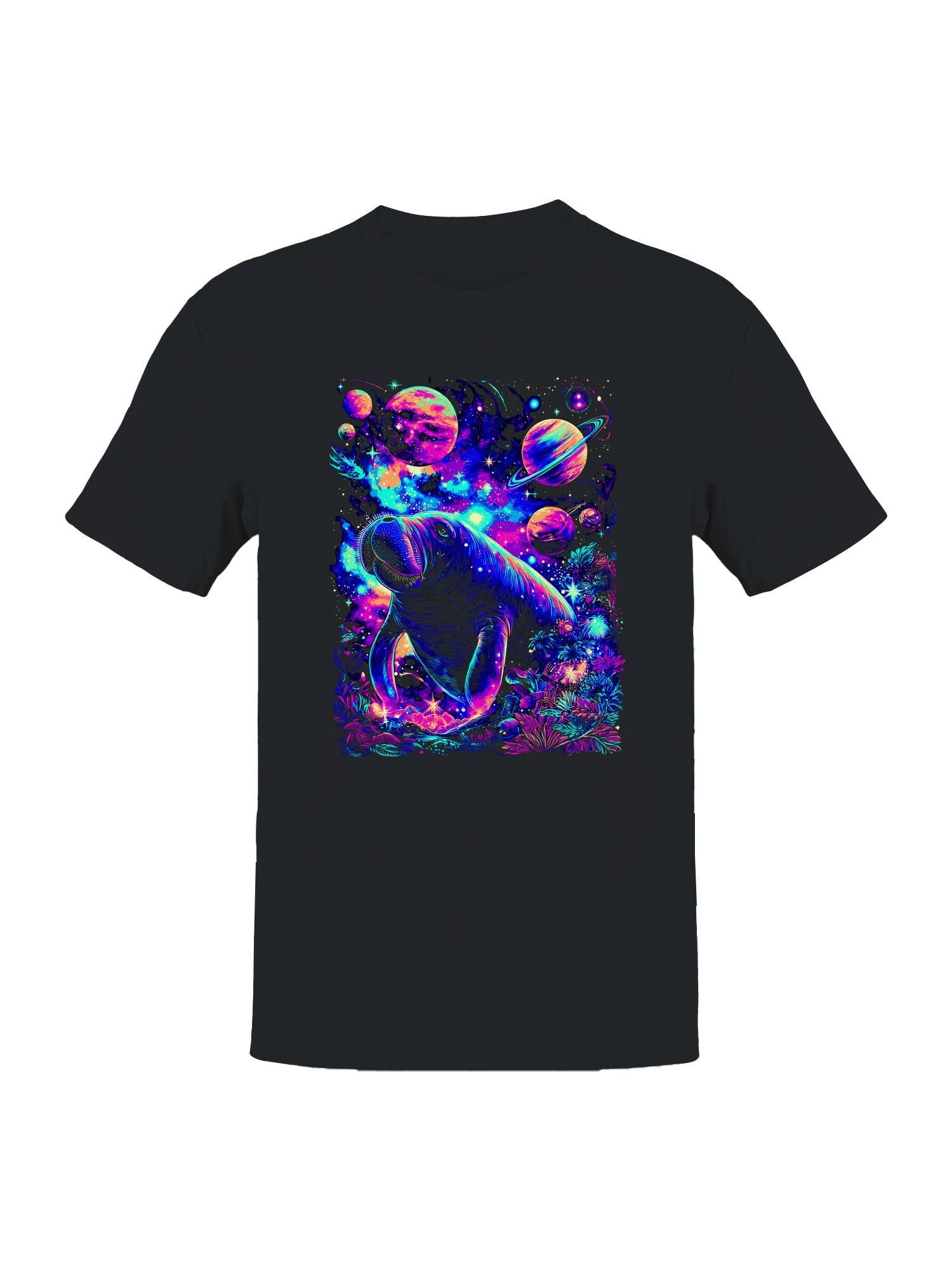 Cosmic Manatee Adventure Men's T-Shirt Hoodie, Sweatshirt | PodTeesHub.com