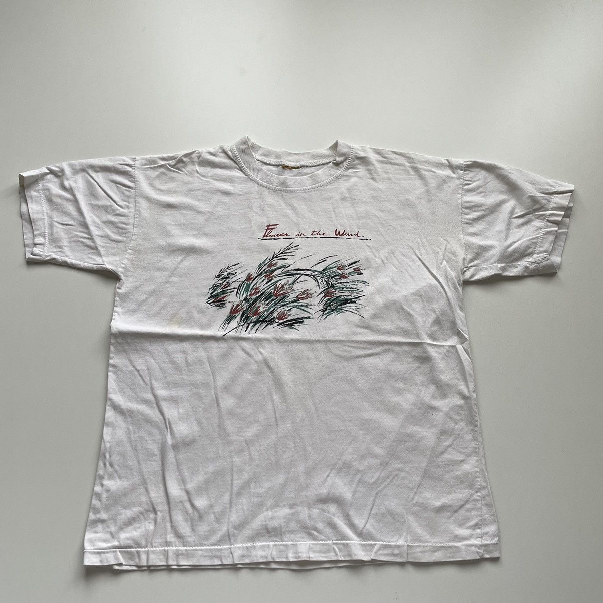 Vintage 1990s Flowers In The Wind Art Graphic T Shirt Large Hoodie, Sweatshirt | PodTeesHub.com