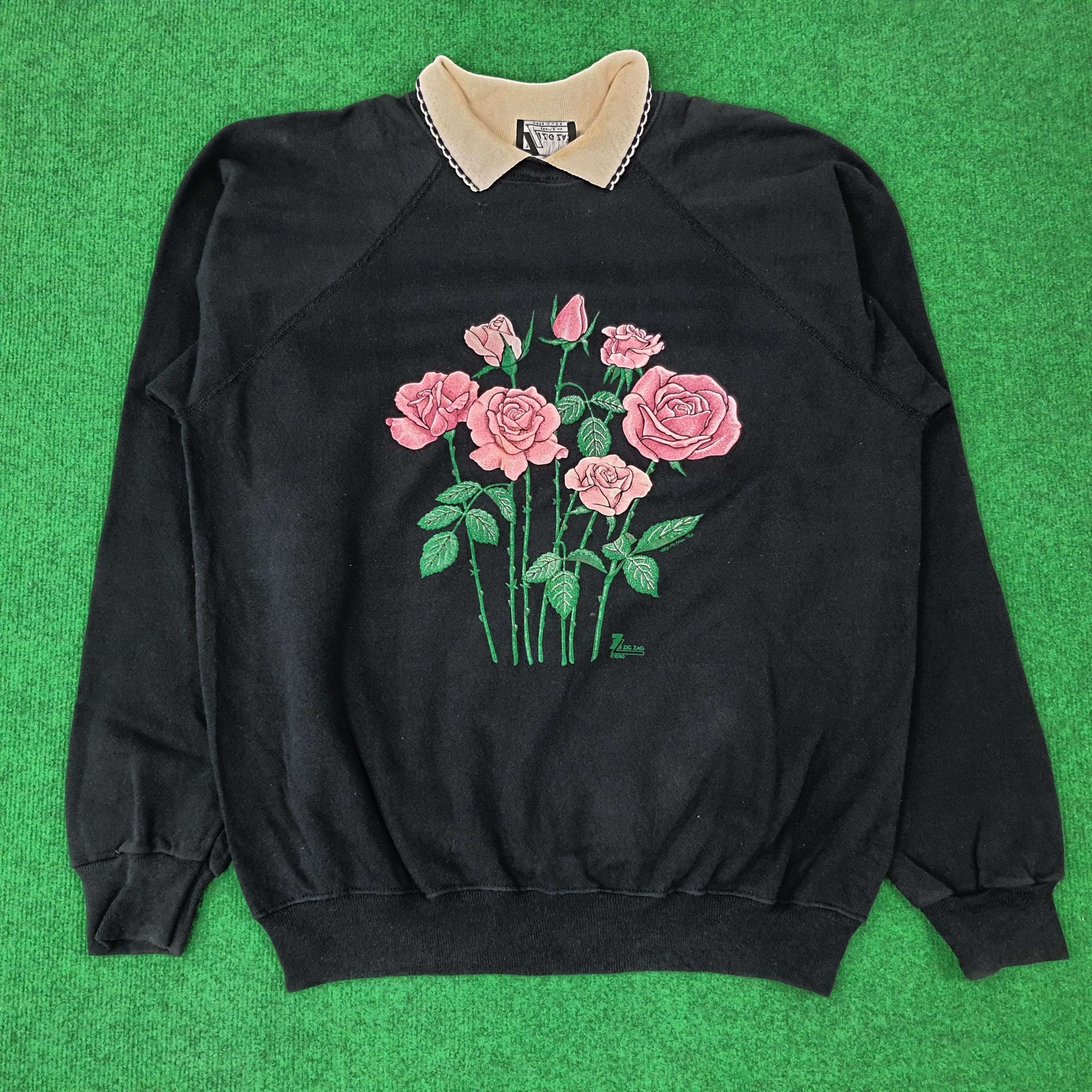 Vintage Zigzag Flower Art Jay Milton 90s Sweatshirt C233n20 T-Shirts, Hoodie | PodTeesHub.com