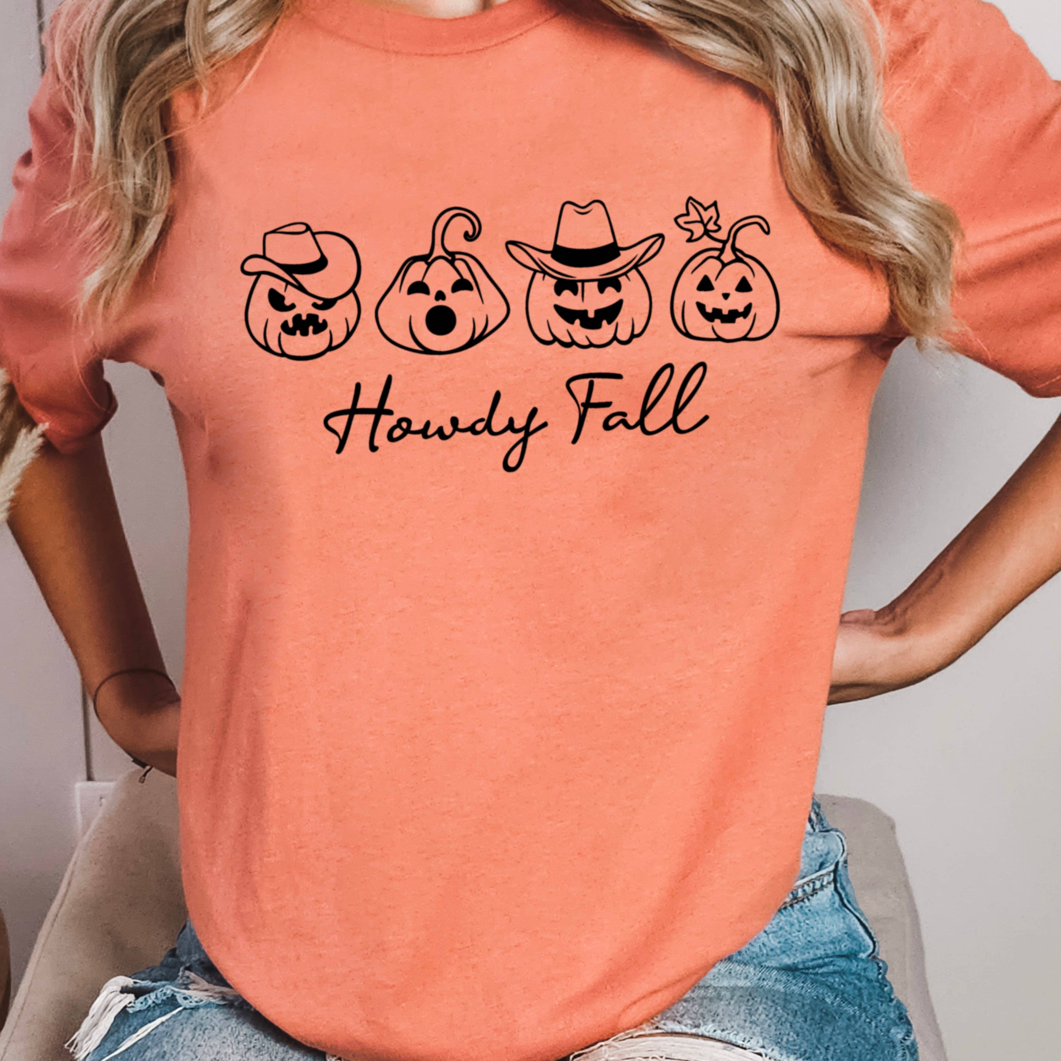 Howdy Fall Western Fall Graphic Tee  | Bella Canvas Hoodie, Sweatshirt | PodTeesHub.com