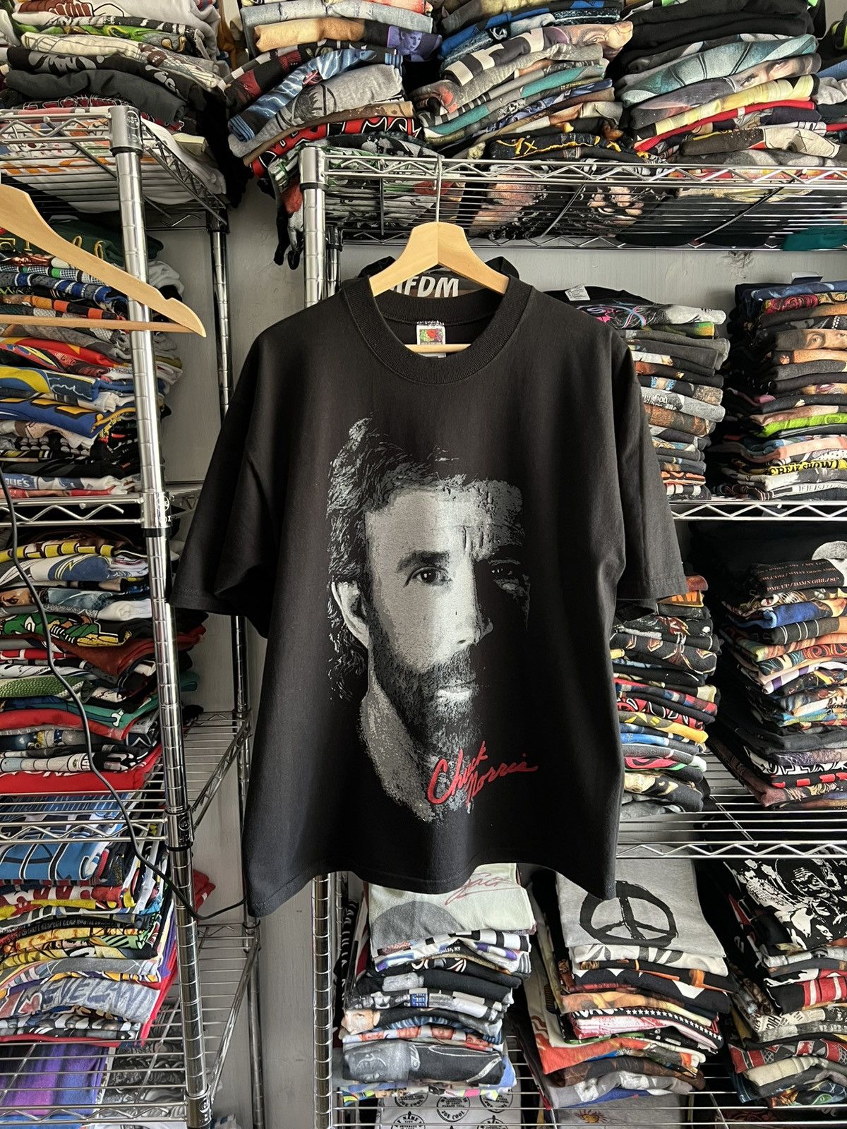 Fruit Of The Loom 90s Chuck Norris Big Face Movie Tee Hoodie, Sweatshirt | PodTeesHub.com