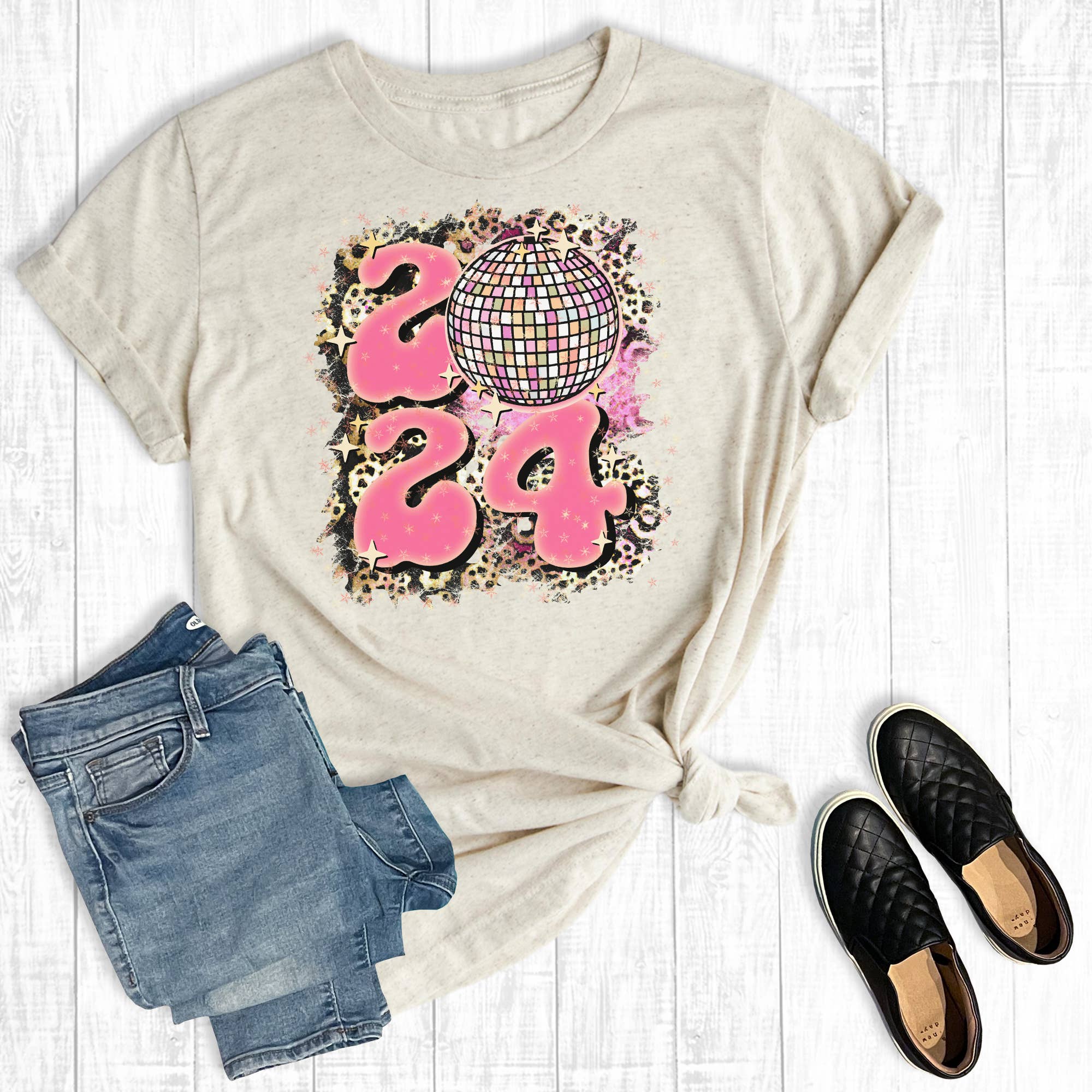 New Year's Eve 2024 Disco Ball Graphic Tee Hoodie, Sweatshirt | PodTeesHub.com