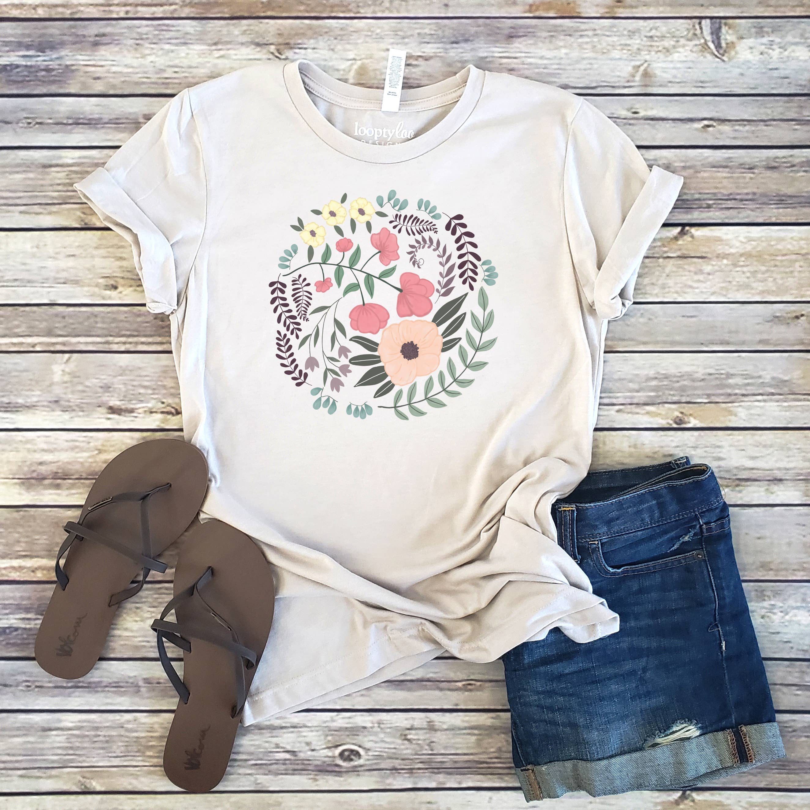 Vintage Floral Tee | Boho | Sizes XS-2XL Hoodie, Sweatshirt | PodTeesHub.com