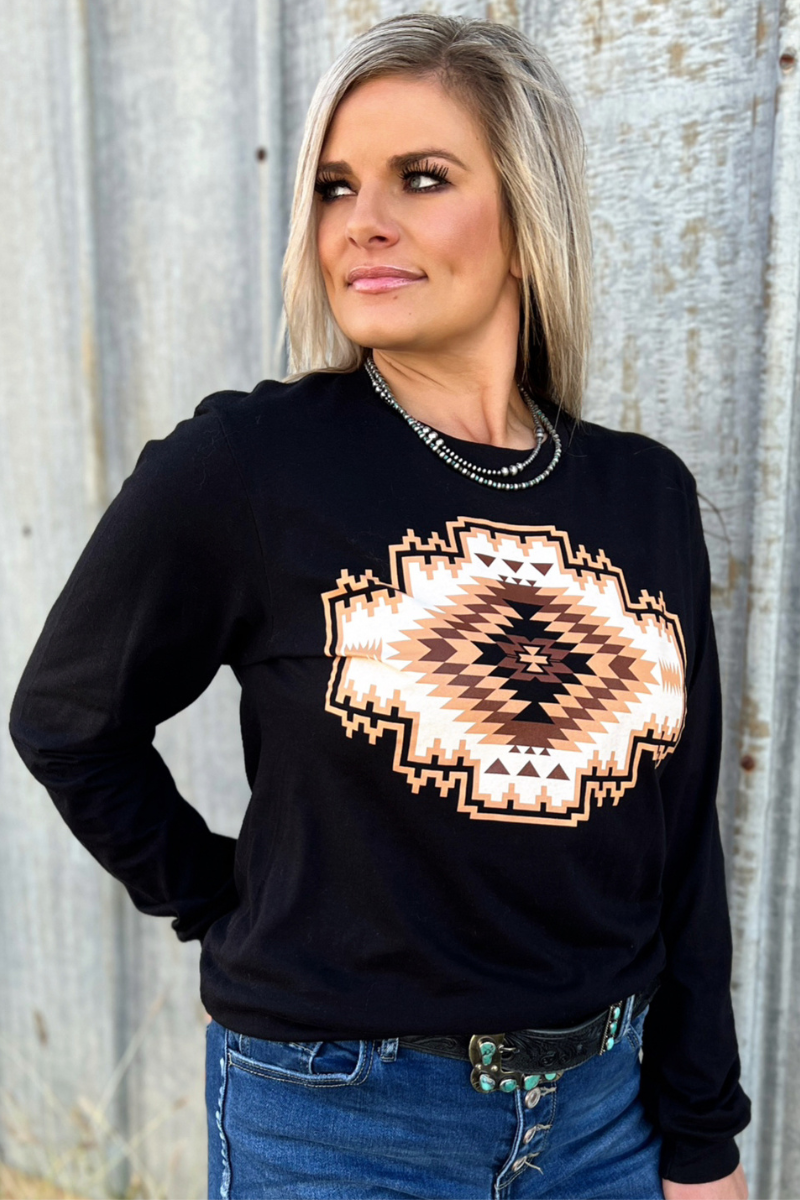 Navajo Rug Long Sleeved Tee Hoodie, Sweatshirt | PodTeesHub.com