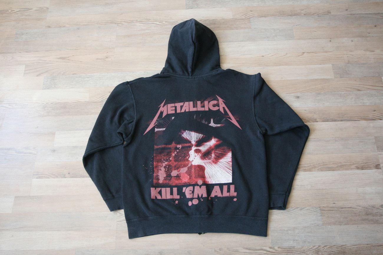 Metallica Kill Em All Double Print Hoodie Full Zip Black M T-Shirts, Sweatshirt | PodTeesHub.com