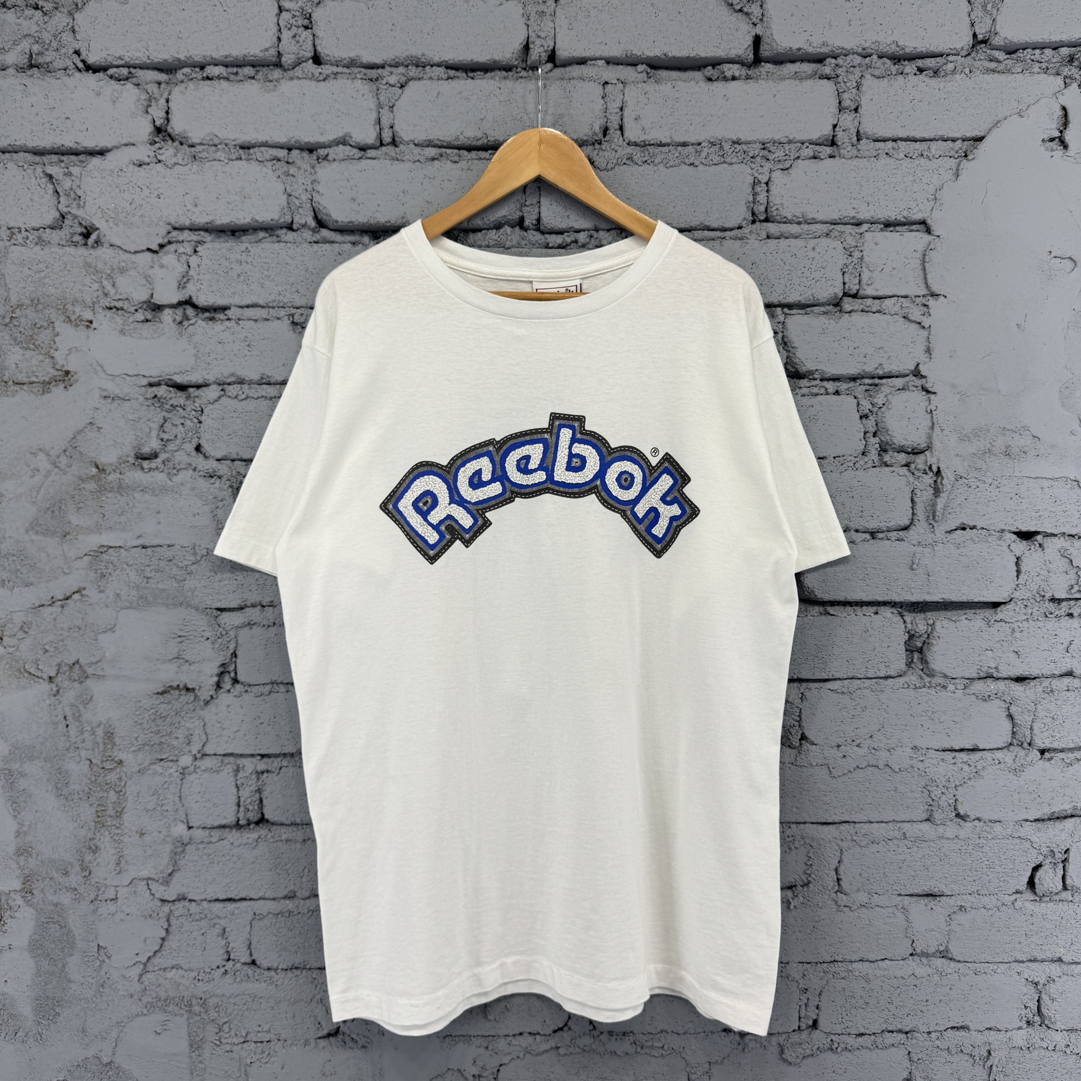 Vintage 90s Reebok Blue Big Logo Streetwear T-Shirts, Hoodie, Sweatshirt