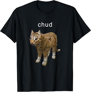 Funny Chud Low Poly Cat Retro 90s Gaming Meme T-Shirt
