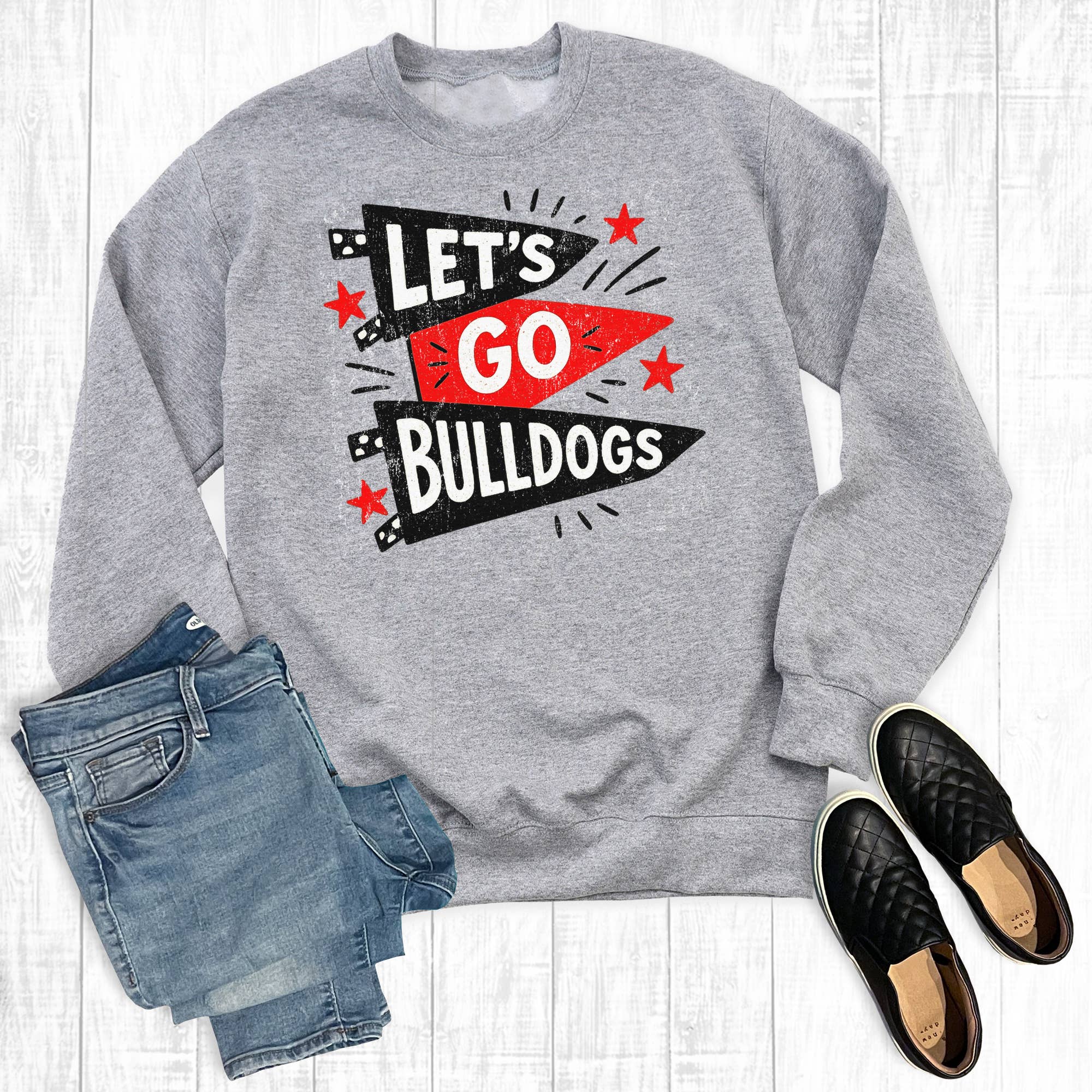 Custom Football Let's Go Pennant Flags Sweatshirt T-Shirts, Hoodie | PodTeesHub.com