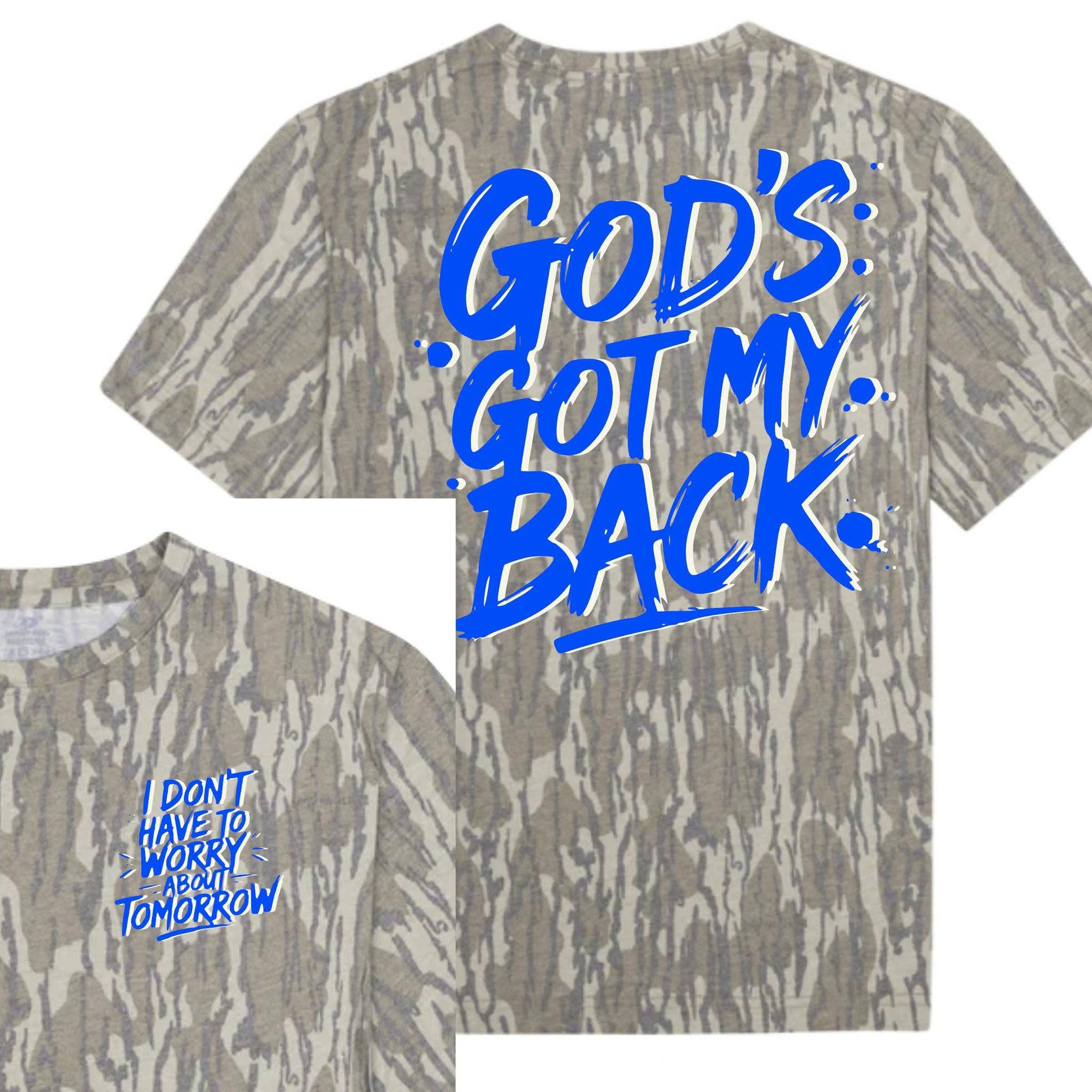 God Got My Back Camo Faith Graphic Tee Hoodie, Sweatshirt | PodTeesHub.com