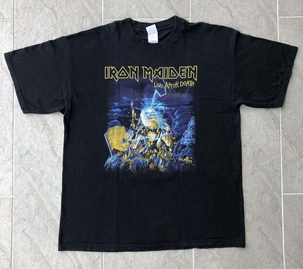 Iron Maiden X Vintage Vintage 00s Iron Maiden Rock Band Live After Death Tee Shirt Hoodie, Sweatshirt | PodTeesHub.com