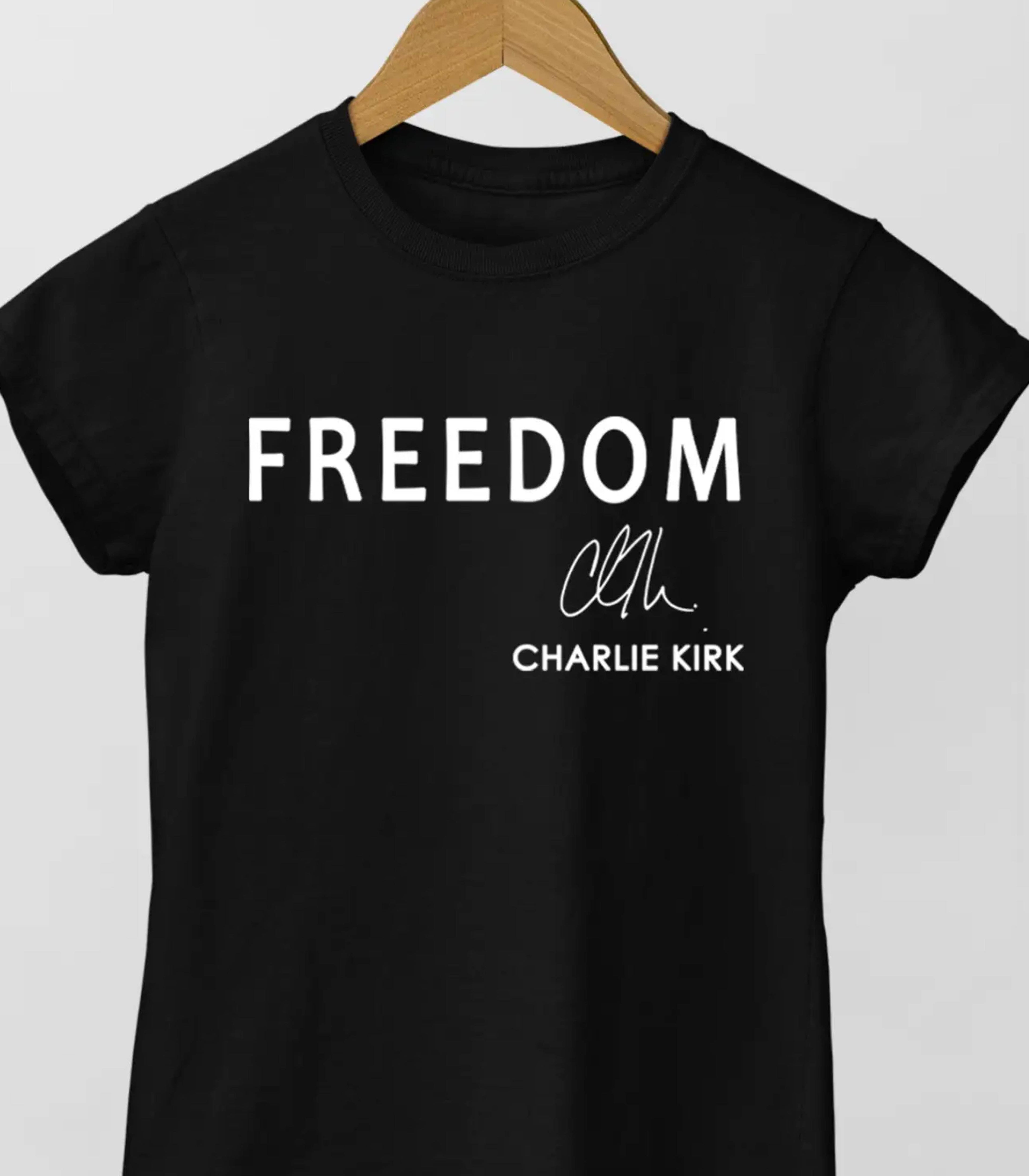 Charlie Kirk Freedom Signature Tee Hoodie, Sweatshirt | PodTeesHub.com