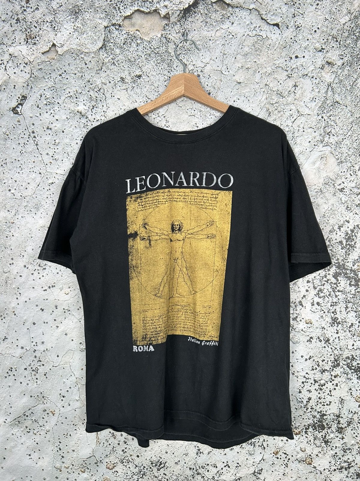 Vintage Leonardo Da Vinci Graphic Tee Archive 90s Grunge Hoodie, Sweatshirt | PodTeesHub.com