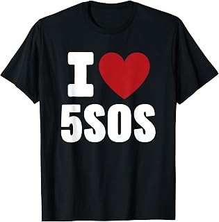 5 Seconds of Summer I Heart in Black T-Shirt