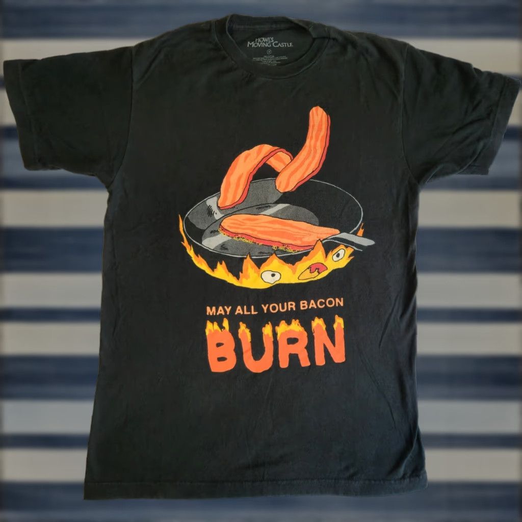 Vintage Howl S Moving Castle May All Your Bacon Burn Studio Ghibli Med Black T-Shirts, Hoodie, Sweatshirt