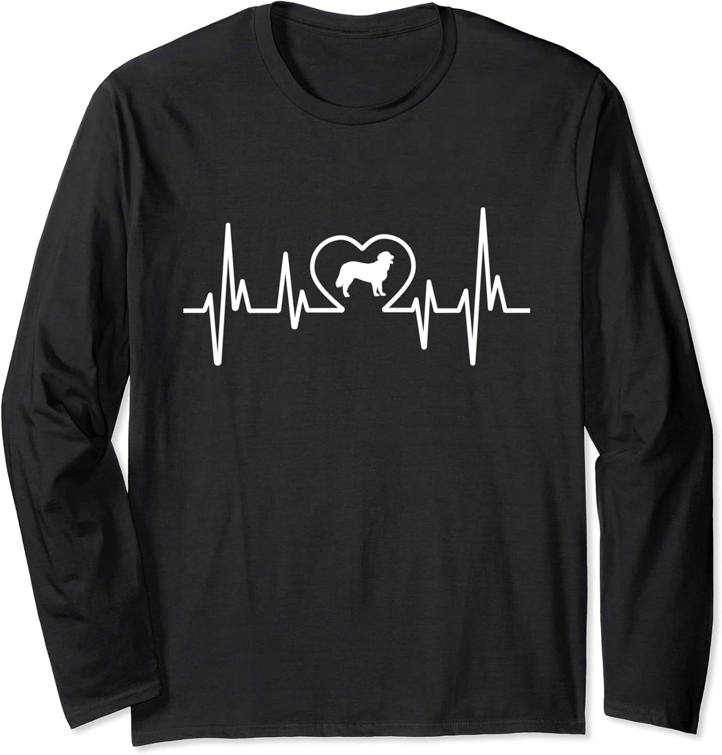 Golden Retriever Heartbeat - Dog Owner Canine Lover Long Sleeve T-Shirt