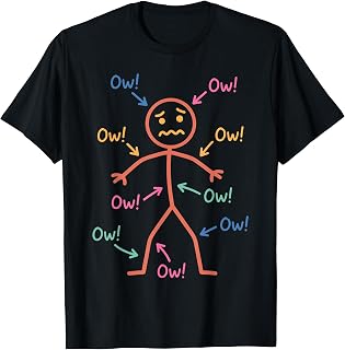 Funny Ow Ow Ow Ow Saying Body Pain Character Humor T-Shirt