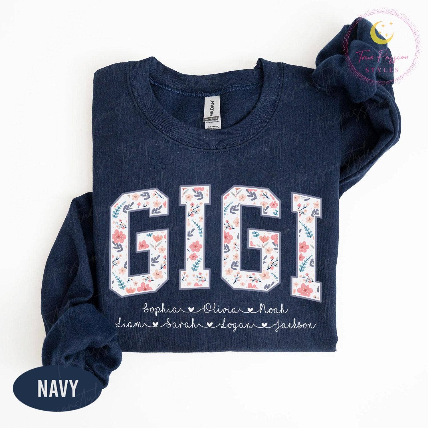 Personalized Floral Gigi Sweatshirt with Kids Names T-Shirts, Hoodie | PodTeesHub.com