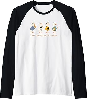 Just Doing Cruise Things Funny Womens Cruise Duck Raglan Baseball Tee