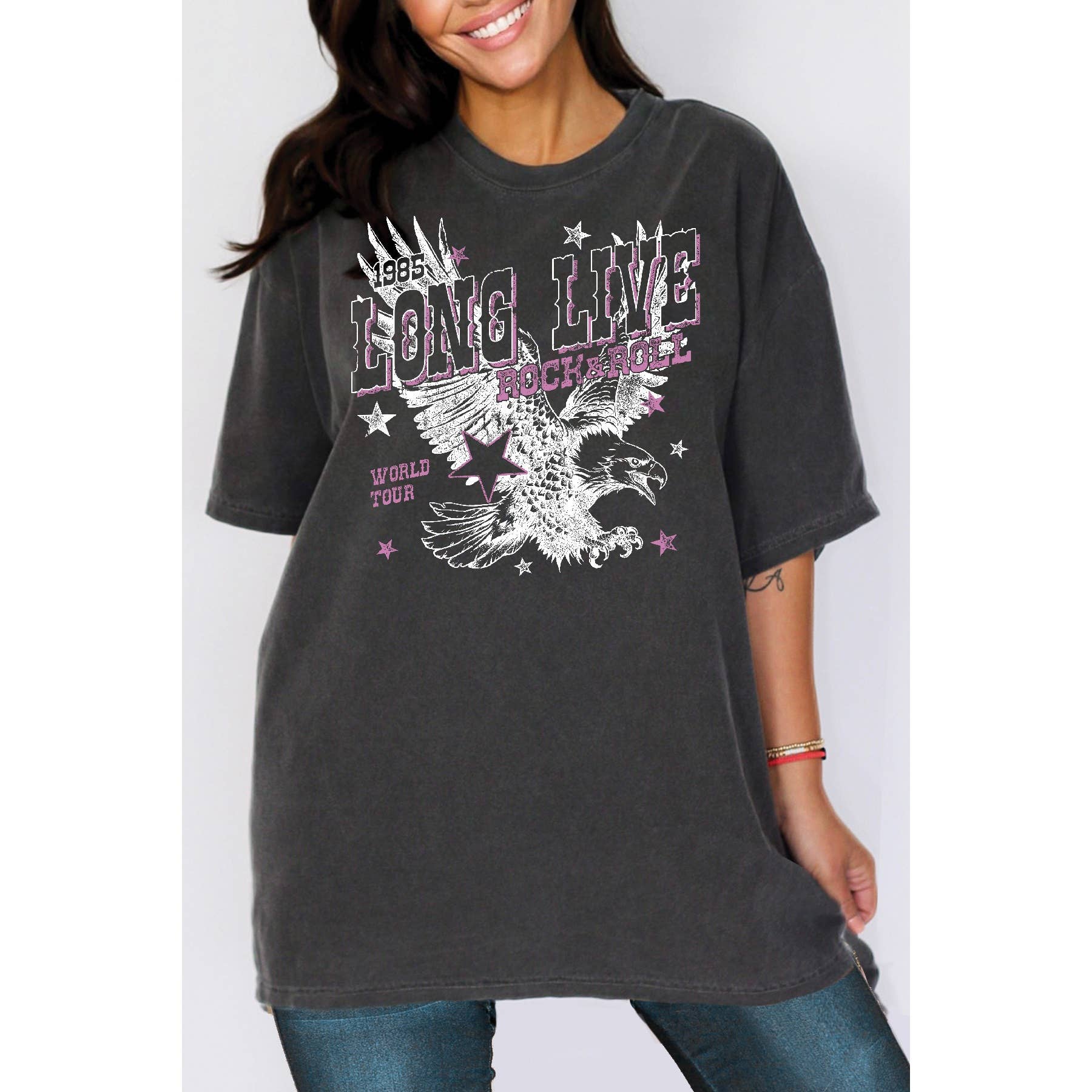 Long Live Rock and Roll Oversized Unisex Tee Hoodie, Sweatshirt | PodTeesHub.com