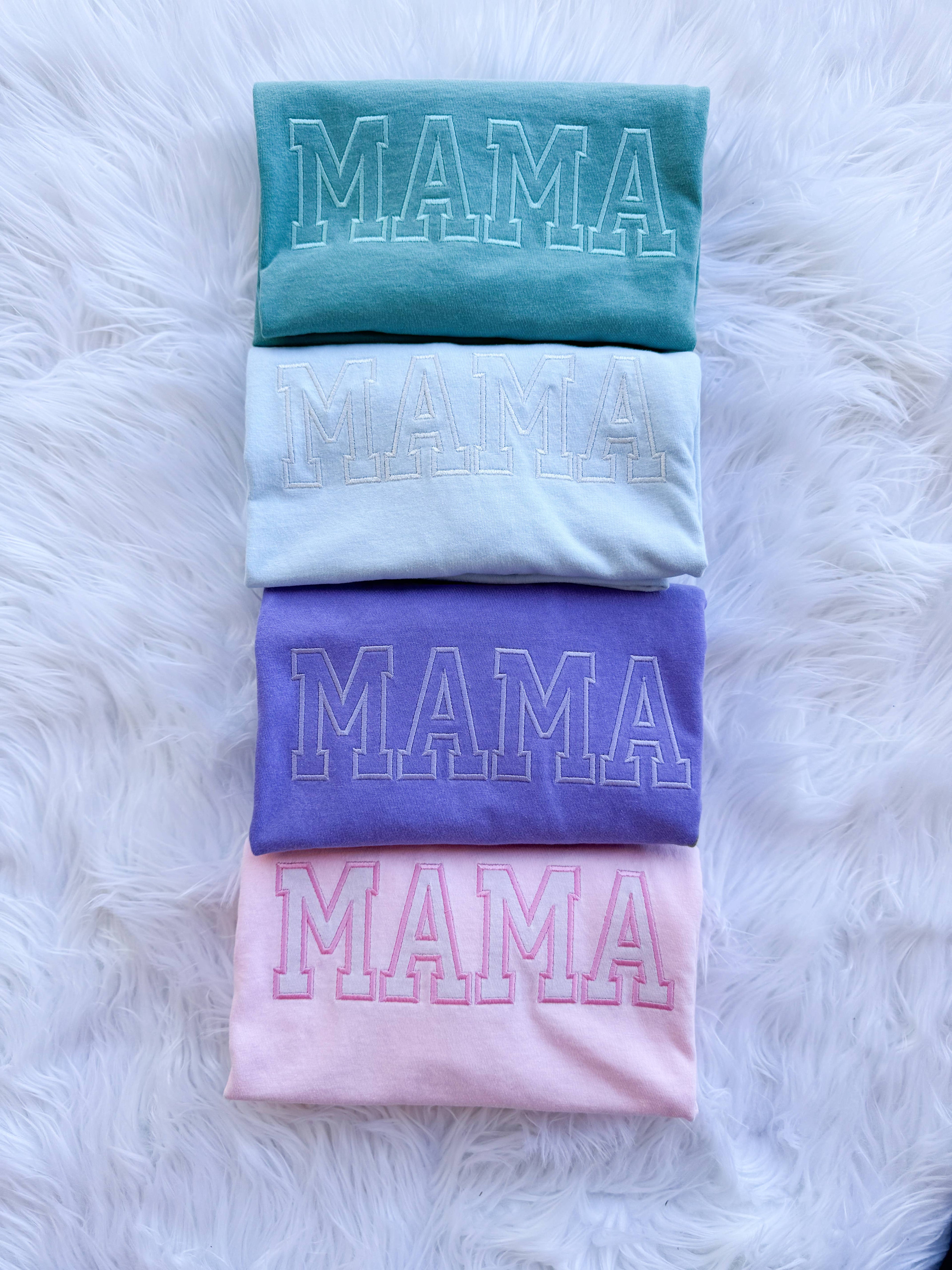 Mama Embroidered Tee - Graphic Tee - Western Tee - Spring Hoodie, Sweatshirt | PodTeesHub.com