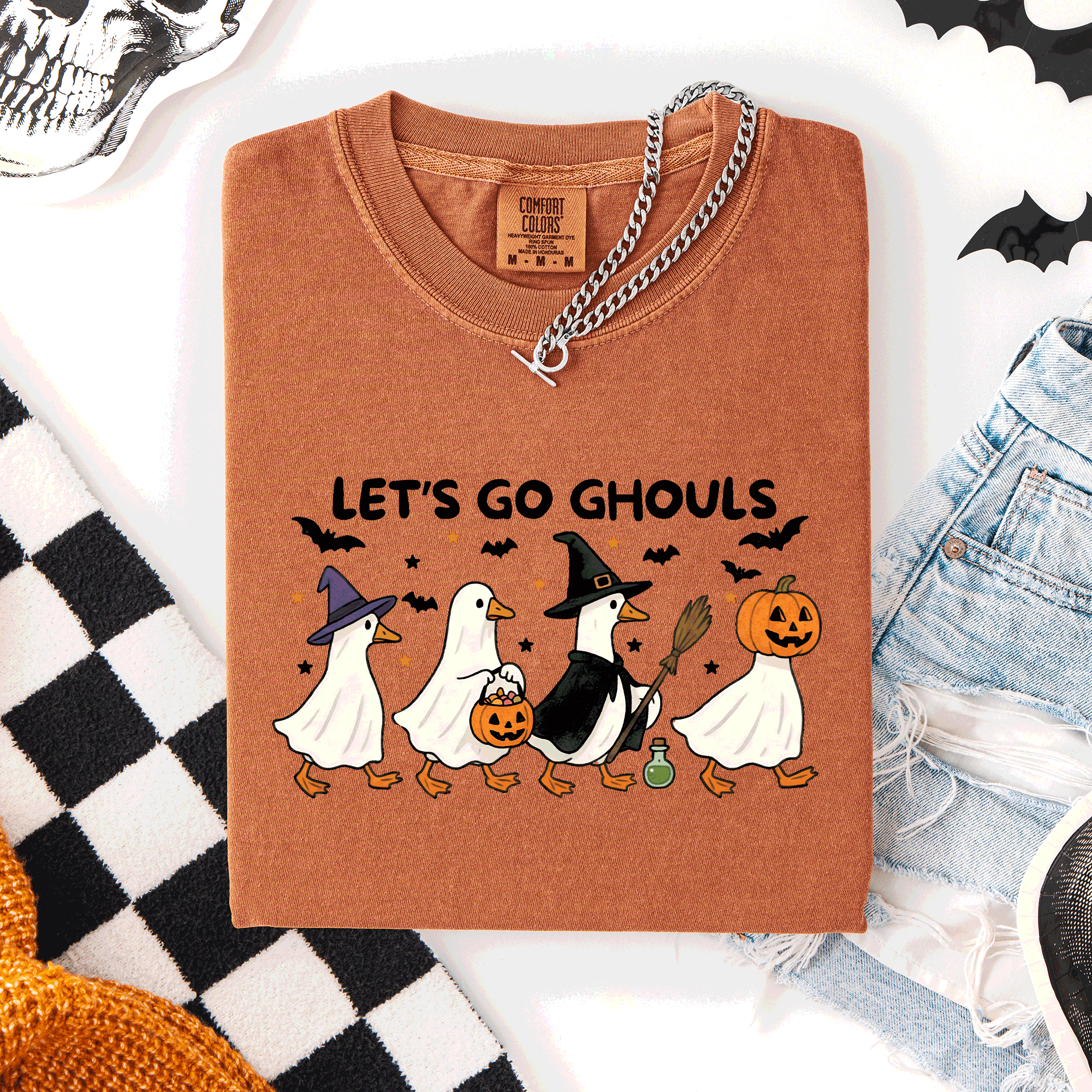 Let's Go Ghouls, Funny Geese, Goose, Halloween T-Shirt Hoodie, Sweatshirt | PodTeesHub.com