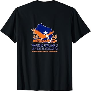 Horseshoe Pitchers NHPA 2026 World Tournament Logo on Back T-Shirt
