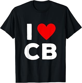 I Love CB Initials First Last Name Personalised Red Heart T-Shirt