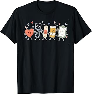 Nurse Life Doodles Funny Nurses Day Nursing Stethoscope T-Shirt